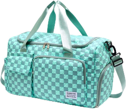 Small Gym Bag for Women, Travel Duffle Bag Carry On Weekender Bag with Shoe Compartment - Colors A