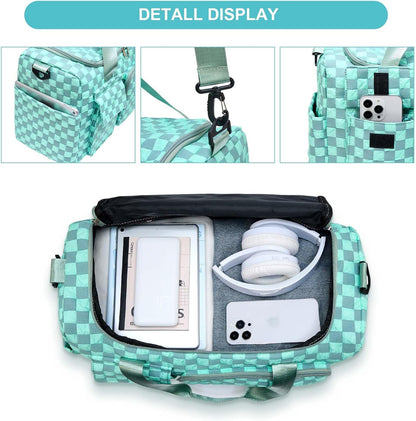 Small Gym Bag for Women, Travel Duffle Bag Carry On Weekender Bag with Shoe Compartment - Colors A