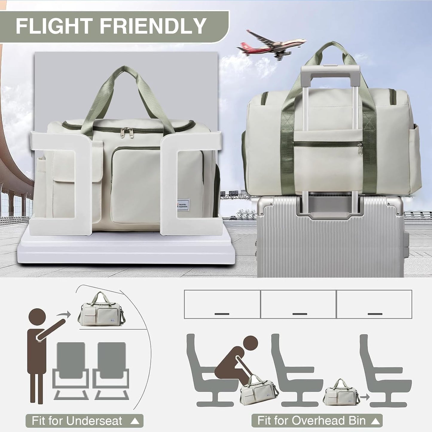 Small Gym Bag for Women, Travel Duffle Bag Carry On Weekender Bag with Shoe Compartment - Colors A