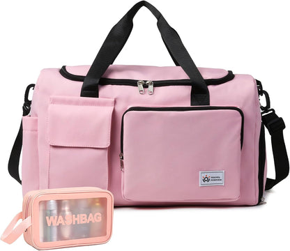 Small Gym Bag for Women, Travel Duffle Bag Carry On Weekender Bag with Shoe Compartment - Colors A