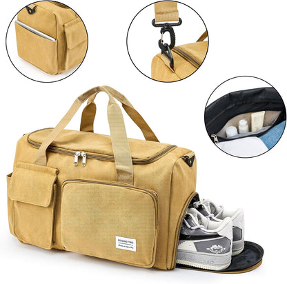 Small Gym Bag for Women, Travel Duffle Bag Carry On Weekender Bag with Shoe Compartment - Colors A