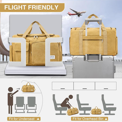 Small Gym Bag for Women, Travel Duffle Bag Carry On Weekender Bag with Shoe Compartment - Colors A