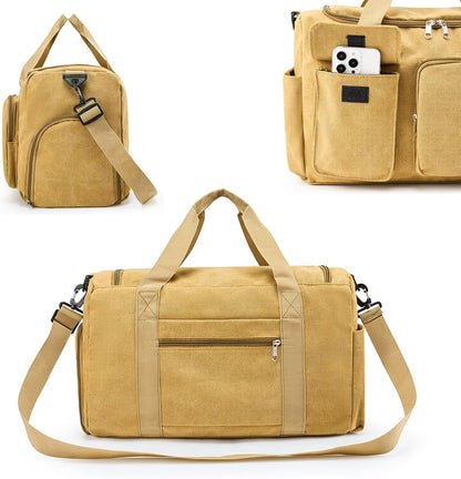 Small Gym Bag for Women, Travel Duffle Bag Carry On Weekender Bag with Shoe Compartment - Colors A