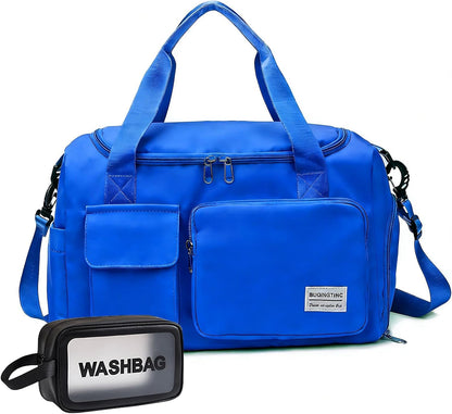 Small Gym Bag for Women, Travel Duffle Bag Carry On Weekender Bag with Shoe Compartment - Colors A