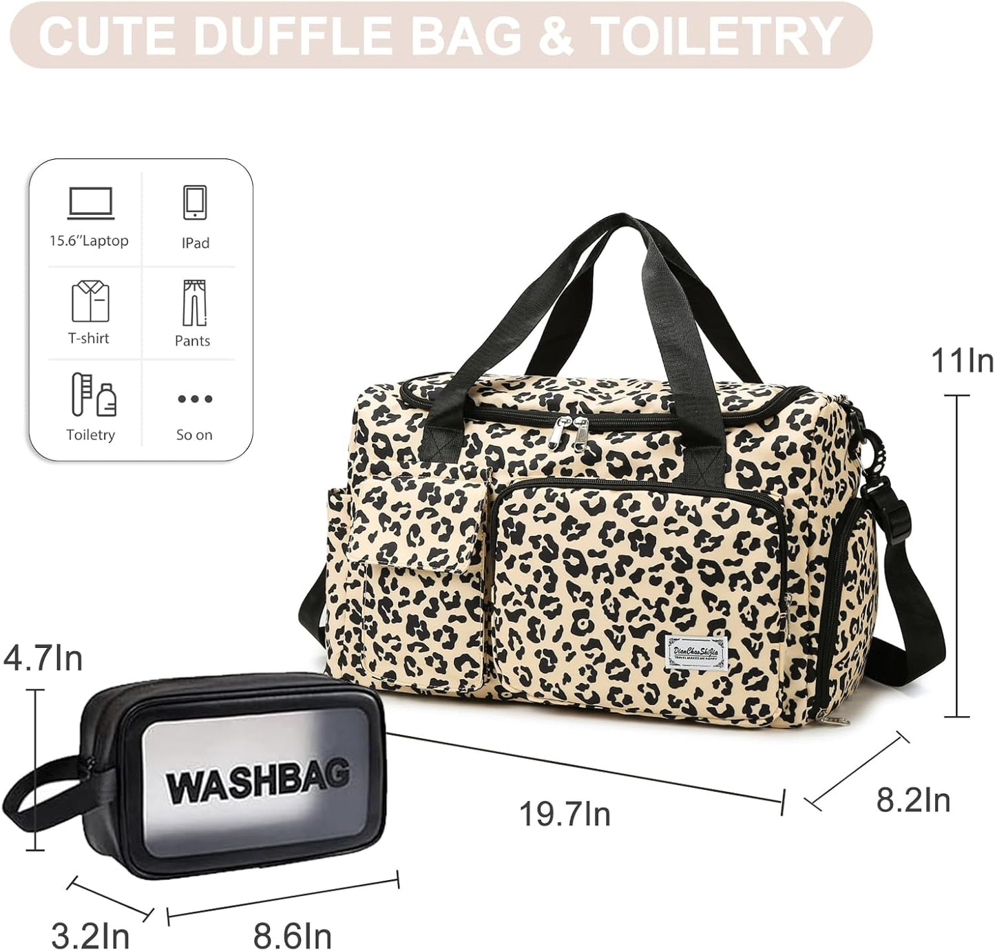 Small Gym Bag for Women, Travel Duffle Bag Carry On Weekender Bag with Shoe Compartment - Colors A