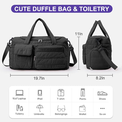 Small Gym Bag for Women, Travel Duffle Bag Carry On Weekender Bag with Shoe Compartment - Colors A