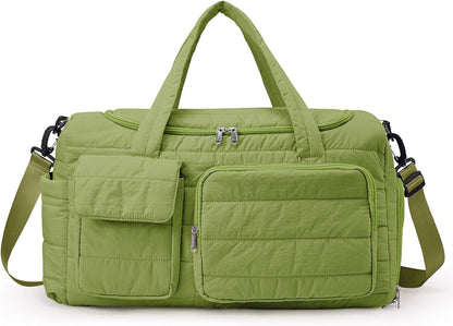 Small Gym Bag for Women, Travel Duffle Bag Carry On Weekender Bag with Shoe Compartment - Colors A
