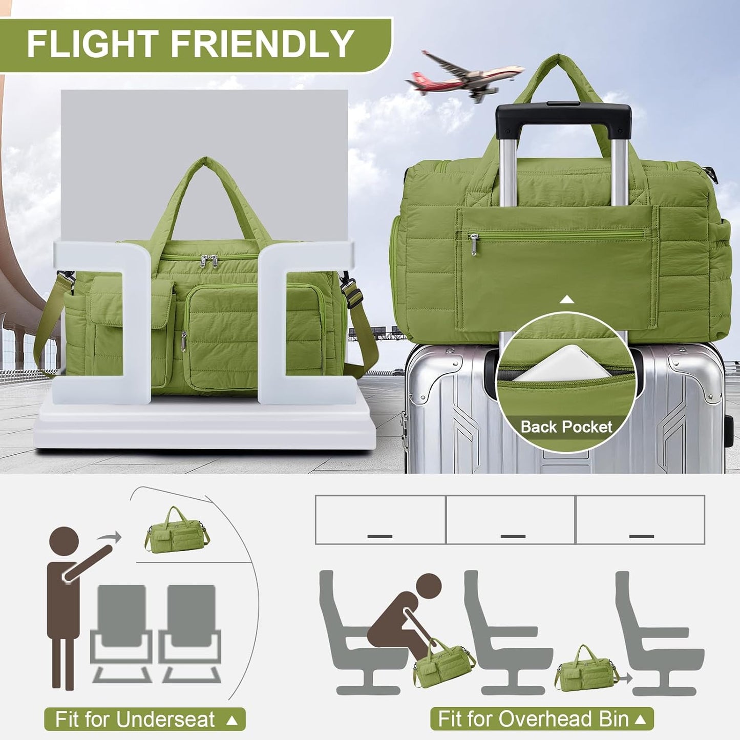 Small Gym Bag for Women, Travel Duffle Bag Carry On Weekender Bag with Shoe Compartment - Colors A