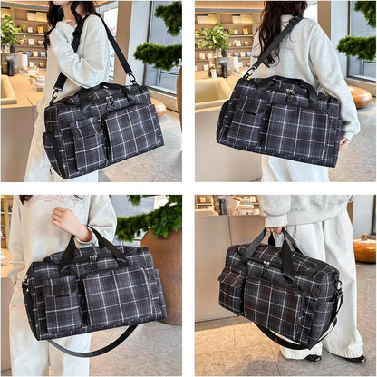 Small Gym Bag for Women, Travel Duffle Bag Carry On Weekender Bag with Shoe Compartment - Colors A