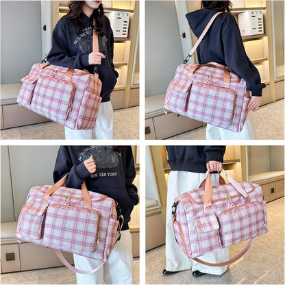 Small Gym Bag for Women, Travel Duffle Bag Carry On Weekender Bag with Shoe Compartment - Colors A