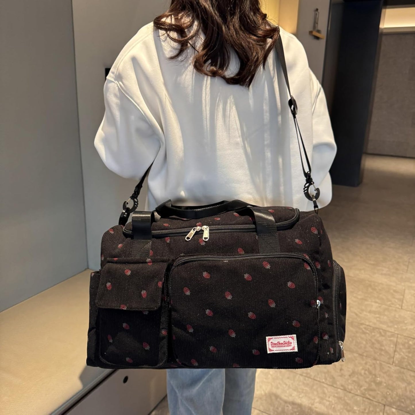 Small Gym Bag for Women, Travel Duffle Bag Carry On Weekender Bag with Shoe Compartment - Colors A