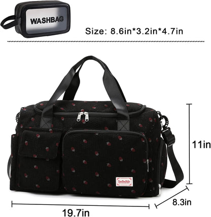 Small Gym Bag for Women, Travel Duffle Bag Carry On Weekender Bag with Shoe Compartment - Colors A