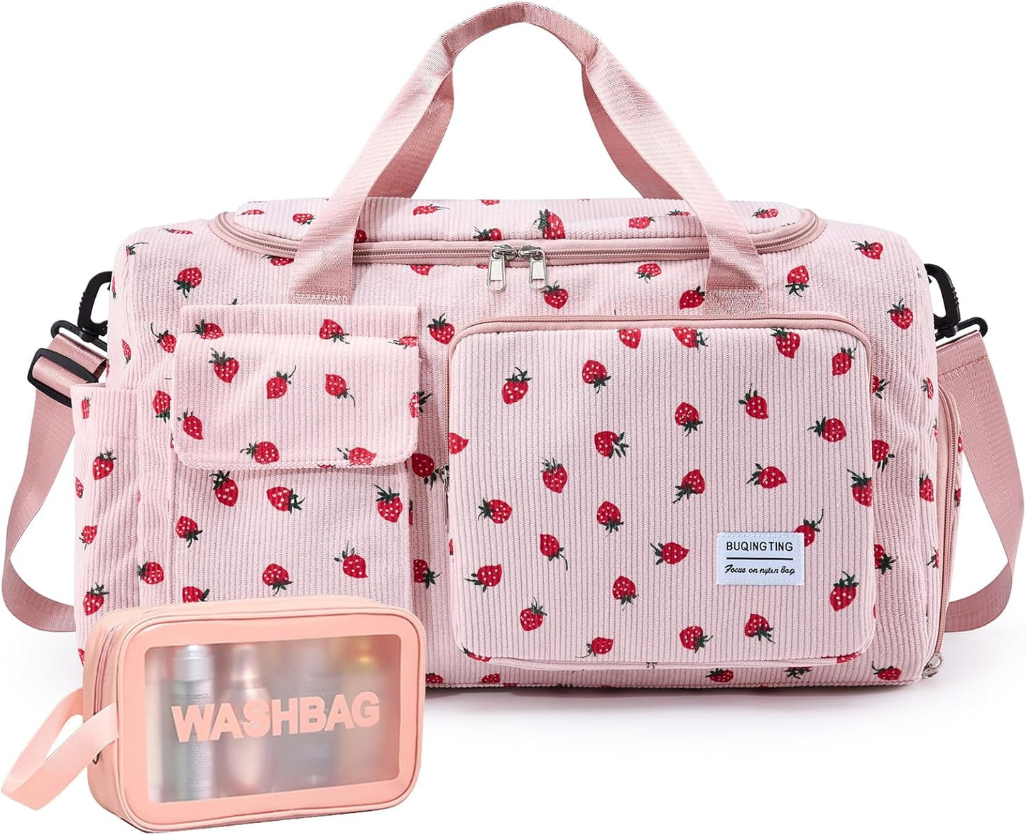 Small Gym Bag for Women, Travel Duffle Bag Carry On Weekender Bag with Shoe Compartment - Colors A