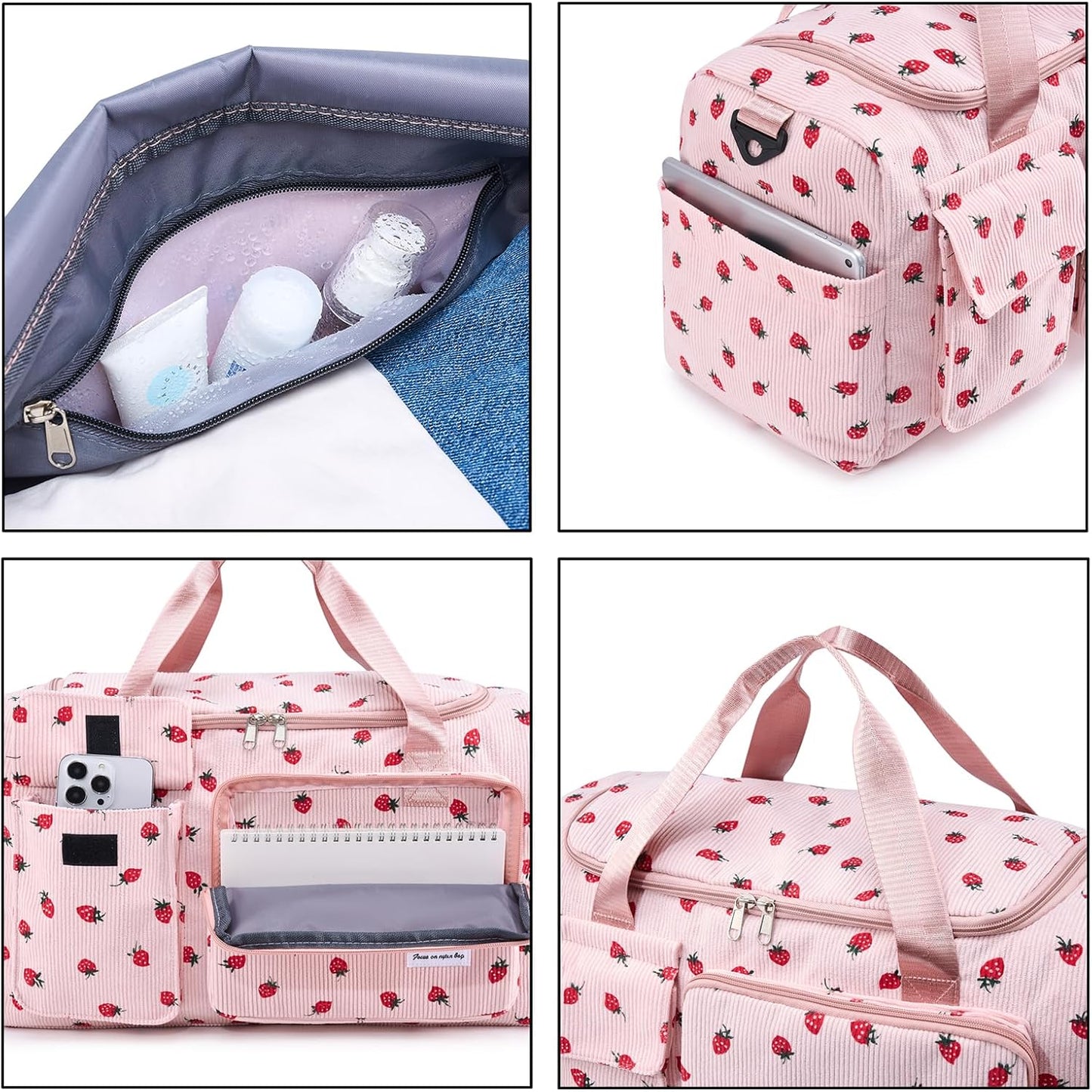 Small Gym Bag for Women, Travel Duffle Bag Carry On Weekender Bag with Shoe Compartment - Colors A
