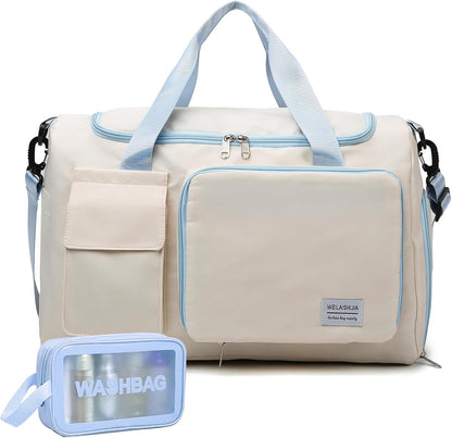 Small Gym Bag for Women, Travel Duffle Bag Carry On Weekender Bag with Shoe Compartment - Colors A