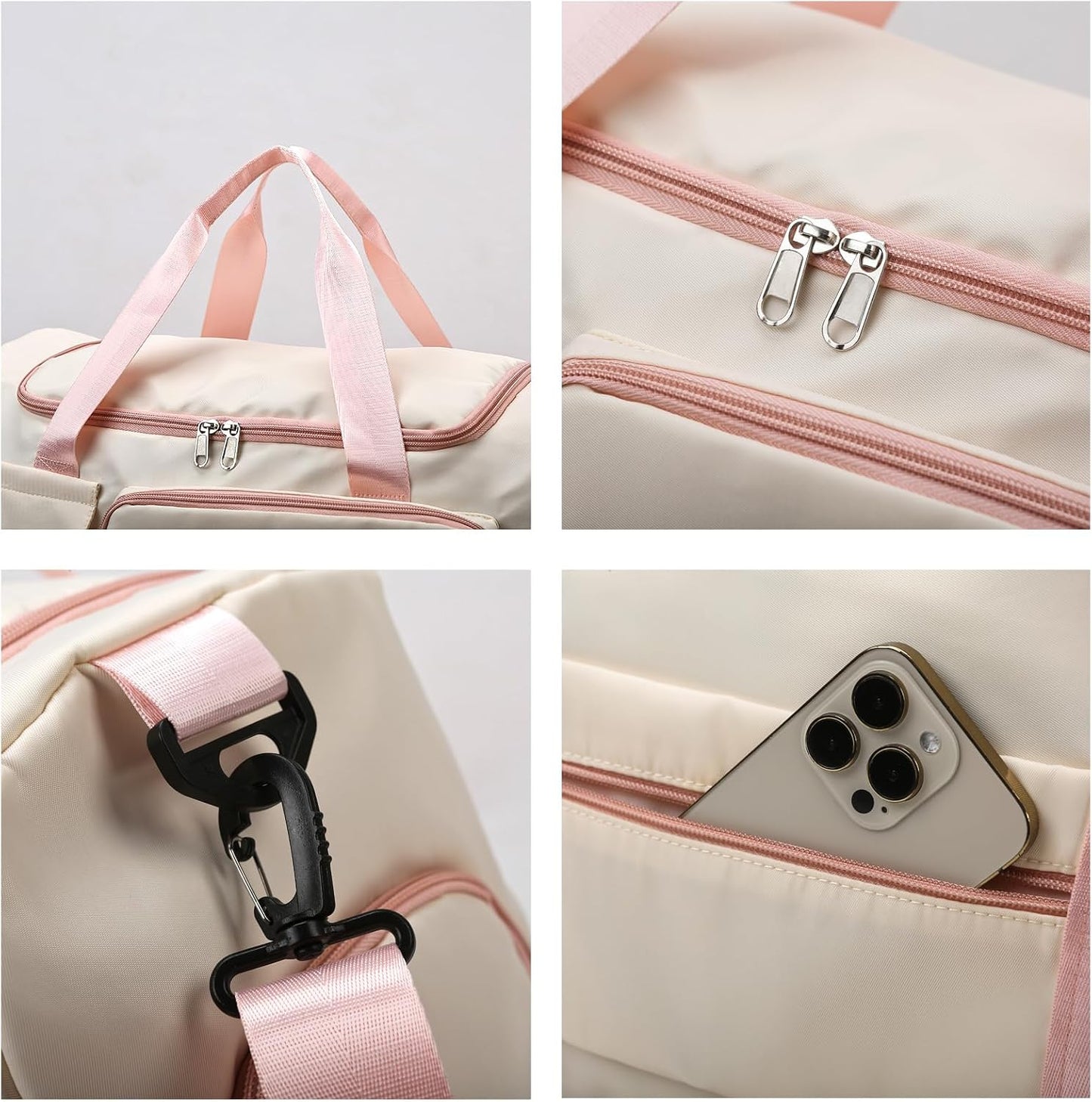 Small Gym Bag for Women, Travel Duffle Bag Carry On Weekender Bag with Shoe Compartment - Colors A