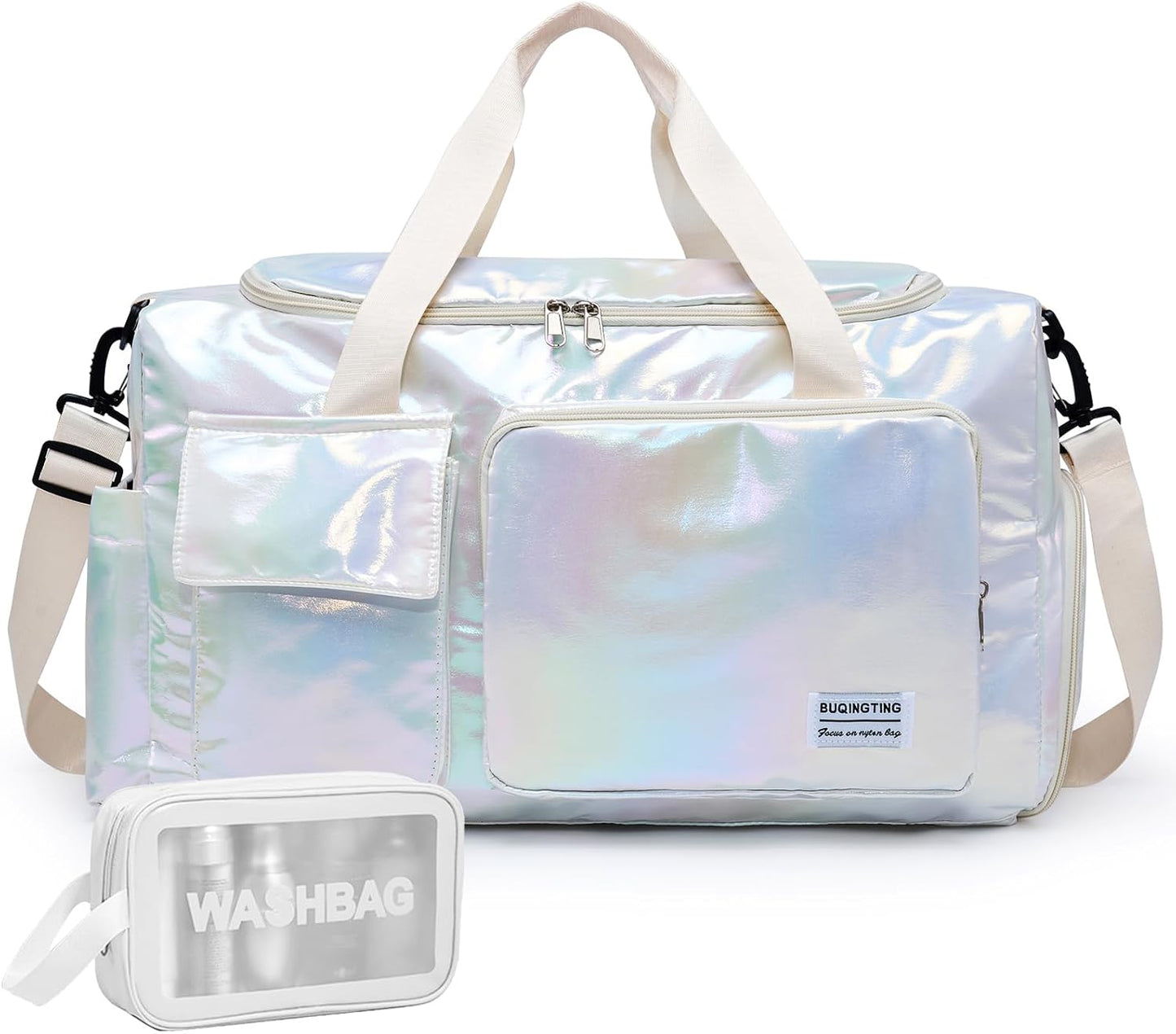 Small Gym Bag for Women, Travel Duffle Bag Carry On Weekender Bag with Shoe Compartment - Colors A