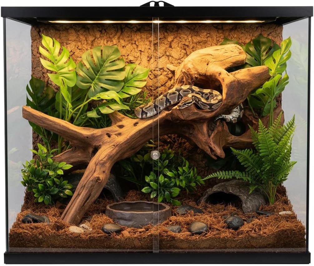 Porous Natural Driftwood for Aquarium, Aquascaping Driftwood with Holes, Hand-Selected Tunnels & Hideouts, Aquascaping Hardscape, Terrarium Reptile Décor, No Paint or Resin (12-16" (30-40 cm))