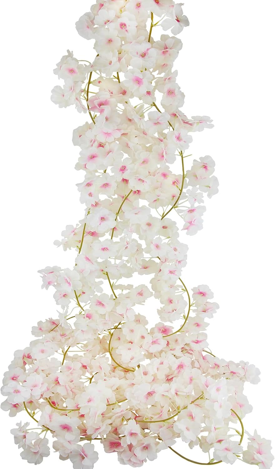 2 Pcs Artificial Cherry Blossom Flower Vines Cherry Blossom Garland 18.48 ft Hanging Silk Flowers Vines Fake Flower Garland Outdoors for Home Wedding Garden Party Arch Office Decor Pink