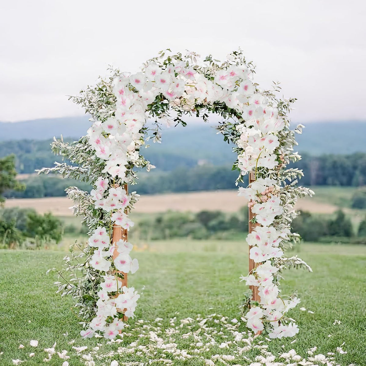 2 Pcs Artificial Cherry Blossom Flower Vines Cherry Blossom Garland 18.48 ft Hanging Silk Flowers Vines Fake Flower Garland Outdoors for Home Wedding Garden Party Arch Office Decor Pink