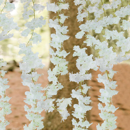 2 Pcs Artificial Cherry Blossom Flower Vines Cherry Blossom Garland 18.48 ft Hanging Silk Flowers Vines Fake Flower Garland Outdoors for Home Wedding Garden Party Arch Office Decor Pink