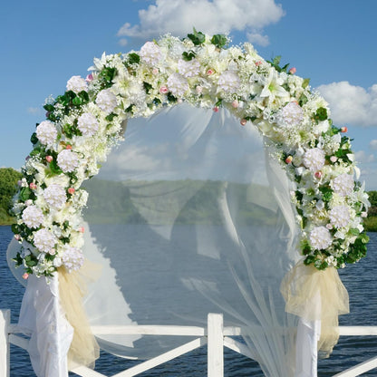 65pcs White Hydrangea Artificial Flowers Bulk (Not Squished, No Steaming Need) Ivory Faux Hydrangeas Bouquet Silk Flowers with Stems for Wedding,Party,Centerpieces,Home,Baby Shower Decor
