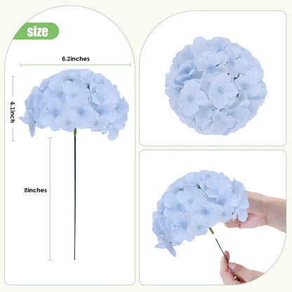 65pcs White Hydrangea Artificial Flowers Bulk (Not Squished, No Steaming Need) Ivory Faux Hydrangeas Bouquet Silk Flowers with Stems for Wedding,Party,Centerpieces,Home,Baby Shower Decor