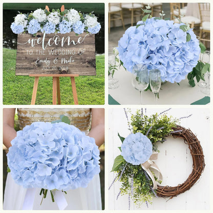 65pcs White Hydrangea Artificial Flowers Bulk (Not Squished, No Steaming Need) Ivory Faux Hydrangeas Bouquet Silk Flowers with Stems for Wedding,Party,Centerpieces,Home,Baby Shower Decor