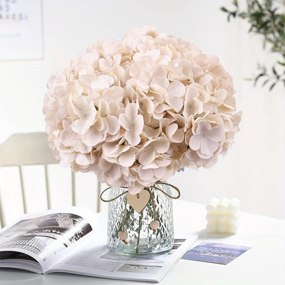 65pcs White Hydrangea Artificial Flowers Bulk (Not Squished, No Steaming Need) Ivory Faux Hydrangeas Bouquet Silk Flowers with Stems for Wedding,Party,Centerpieces,Home,Baby Shower Decor