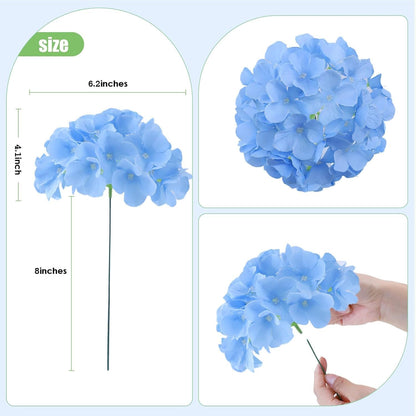 65pcs White Hydrangea Artificial Flowers Bulk (Not Squished, No Steaming Need) Ivory Faux Hydrangeas Bouquet Silk Flowers with Stems for Wedding,Party,Centerpieces,Home,Baby Shower Decor