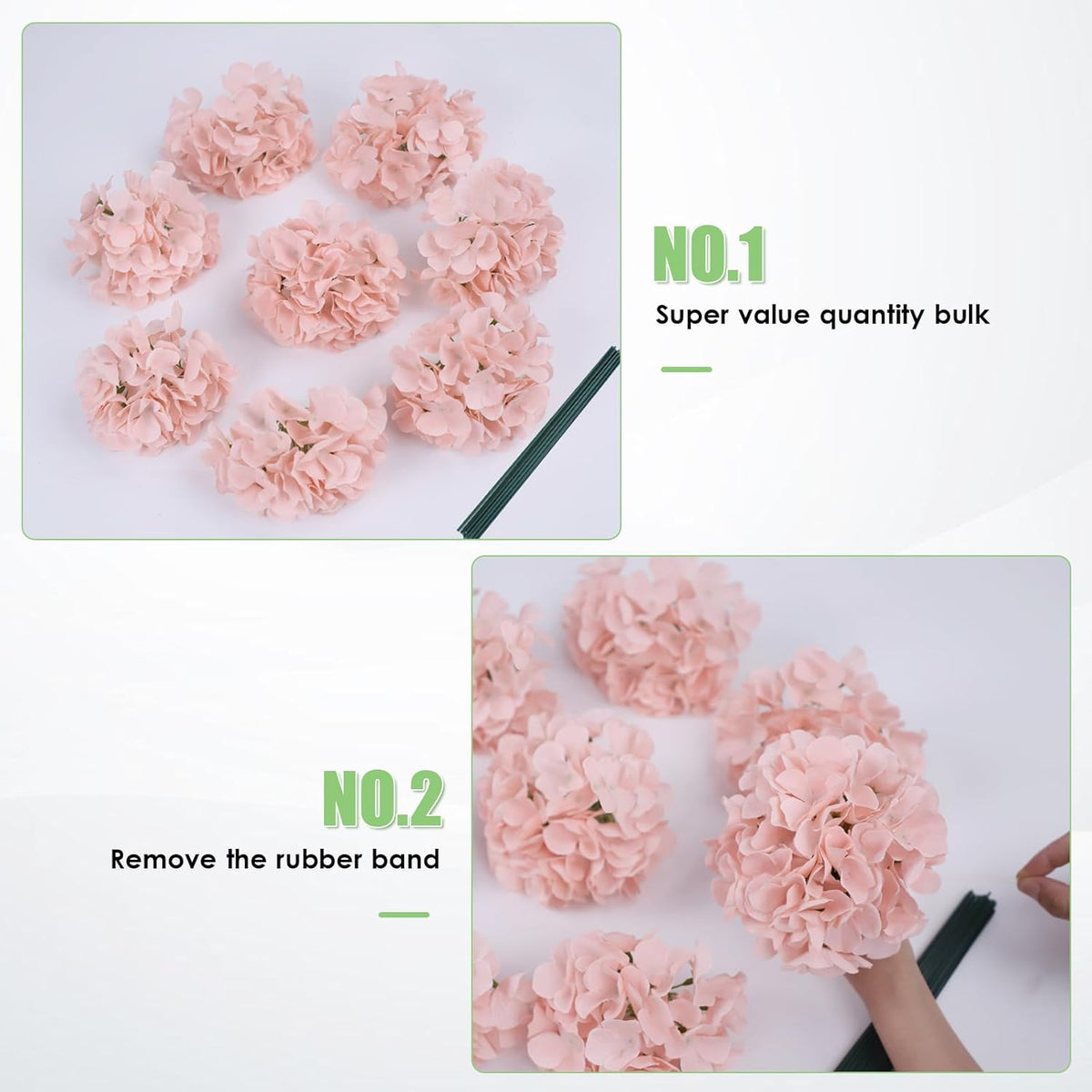 65pcs White Hydrangea Artificial Flowers Bulk (Not Squished, No Steaming Need) Ivory Faux Hydrangeas Bouquet Silk Flowers with Stems for Wedding,Party,Centerpieces,Home,Baby Shower Decor