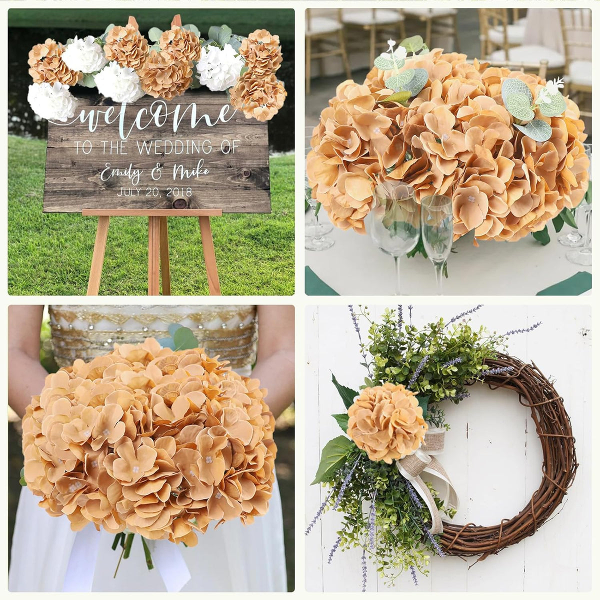 65pcs White Hydrangea Artificial Flowers Bulk (Not Squished, No Steaming Need) Ivory Faux Hydrangeas Bouquet Silk Flowers with Stems for Wedding,Party,Centerpieces,Home,Baby Shower Decor