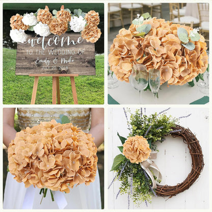 65pcs White Hydrangea Artificial Flowers Bulk (Not Squished, No Steaming Need) Ivory Faux Hydrangeas Bouquet Silk Flowers with Stems for Wedding,Party,Centerpieces,Home,Baby Shower Decor