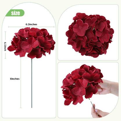 65pcs White Hydrangea Artificial Flowers Bulk (Not Squished, No Steaming Need) Ivory Faux Hydrangeas Bouquet Silk Flowers with Stems for Wedding,Party,Centerpieces,Home,Baby Shower Decor