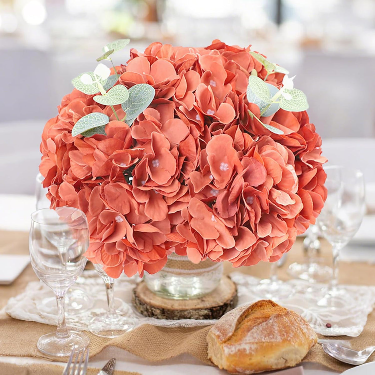 65pcs White Hydrangea Artificial Flowers Bulk (Not Squished, No Steaming Need) Ivory Faux Hydrangeas Bouquet Silk Flowers with Stems for Wedding,Party,Centerpieces,Home,Baby Shower Decor