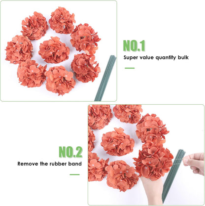 65pcs White Hydrangea Artificial Flowers Bulk (Not Squished, No Steaming Need) Ivory Faux Hydrangeas Bouquet Silk Flowers with Stems for Wedding,Party,Centerpieces,Home,Baby Shower Decor