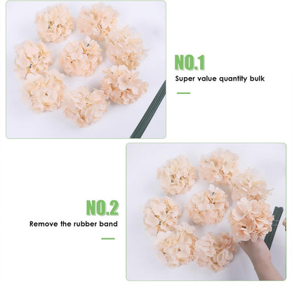 65pcs White Hydrangea Artificial Flowers Bulk (Not Squished, No Steaming Need) Ivory Faux Hydrangeas Bouquet Silk Flowers with Stems for Wedding,Party,Centerpieces,Home,Baby Shower Decor
