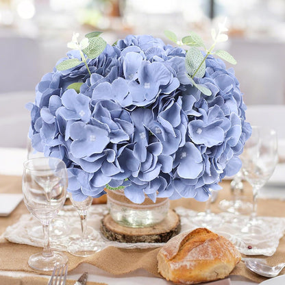 65pcs White Hydrangea Artificial Flowers Bulk (Not Squished, No Steaming Need) Ivory Faux Hydrangeas Bouquet Silk Flowers with Stems for Wedding,Party,Centerpieces,Home,Baby Shower Decor
