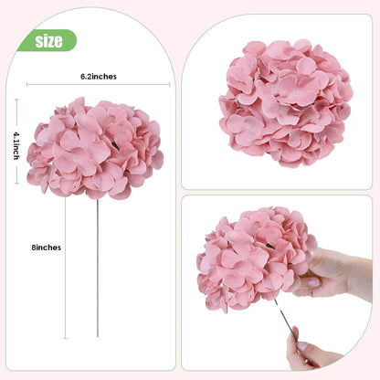 65pcs White Hydrangea Artificial Flowers Bulk (Not Squished, No Steaming Need) Ivory Faux Hydrangeas Bouquet Silk Flowers with Stems for Wedding,Party,Centerpieces,Home,Baby Shower Decor
