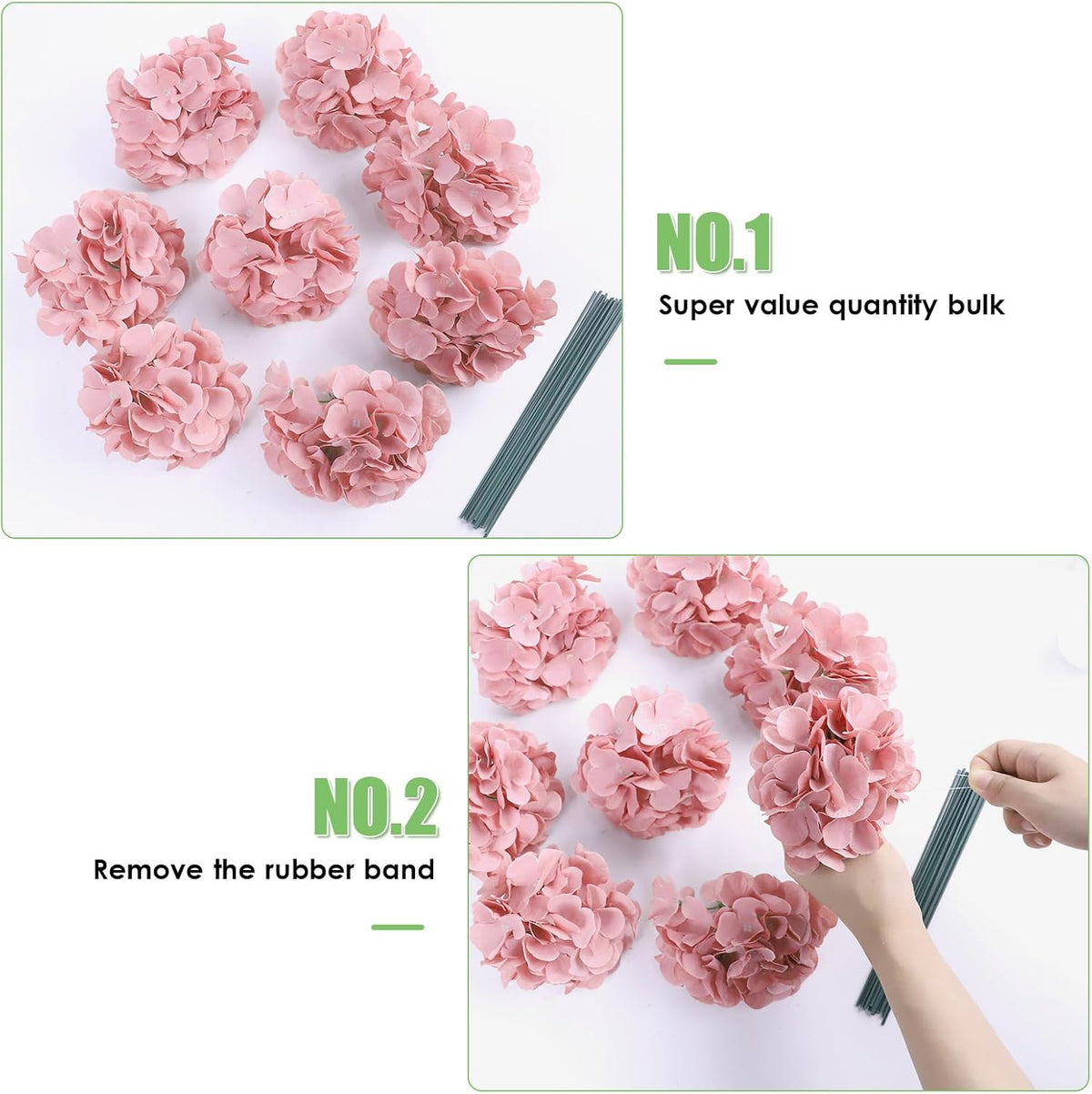 65pcs White Hydrangea Artificial Flowers Bulk (Not Squished, No Steaming Need) Ivory Faux Hydrangeas Bouquet Silk Flowers with Stems for Wedding,Party,Centerpieces,Home,Baby Shower Decor