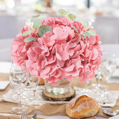 65pcs White Hydrangea Artificial Flowers Bulk (Not Squished, No Steaming Need) Ivory Faux Hydrangeas Bouquet Silk Flowers with Stems for Wedding,Party,Centerpieces,Home,Baby Shower Decor