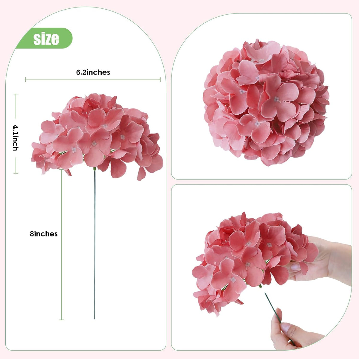 65pcs White Hydrangea Artificial Flowers Bulk (Not Squished, No Steaming Need) Ivory Faux Hydrangeas Bouquet Silk Flowers with Stems for Wedding,Party,Centerpieces,Home,Baby Shower Decor