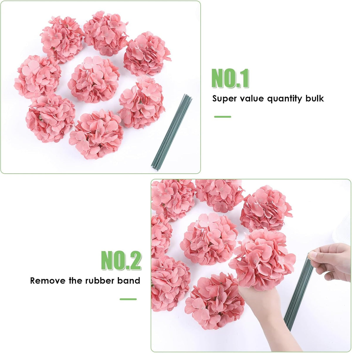 65pcs White Hydrangea Artificial Flowers Bulk (Not Squished, No Steaming Need) Ivory Faux Hydrangeas Bouquet Silk Flowers with Stems for Wedding,Party,Centerpieces,Home,Baby Shower Decor
