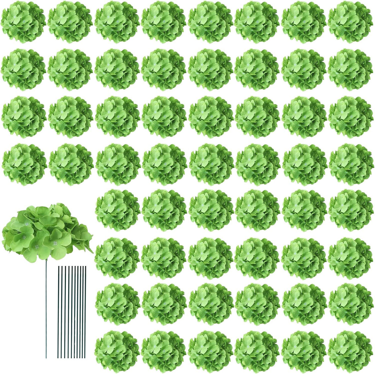 65pcs White Hydrangea Artificial Flowers Bulk (Not Squished, No Steaming Need) Ivory Faux Hydrangeas Bouquet Silk Flowers with Stems for Wedding,Party,Centerpieces,Home,Baby Shower Decor