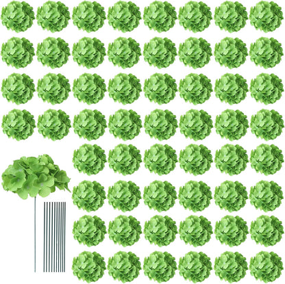 65pcs White Hydrangea Artificial Flowers Bulk (Not Squished, No Steaming Need) Ivory Faux Hydrangeas Bouquet Silk Flowers with Stems for Wedding,Party,Centerpieces,Home,Baby Shower Decor