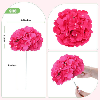 65pcs White Hydrangea Artificial Flowers Bulk (Not Squished, No Steaming Need) Ivory Faux Hydrangeas Bouquet Silk Flowers with Stems for Wedding,Party,Centerpieces,Home,Baby Shower Decor