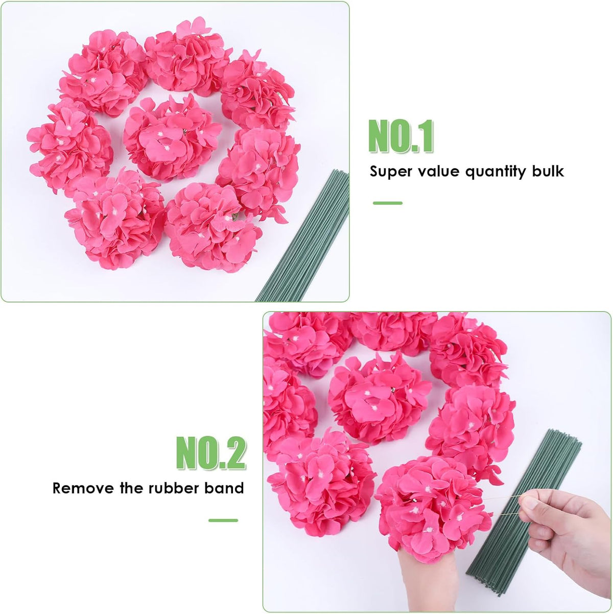 65pcs White Hydrangea Artificial Flowers Bulk (Not Squished, No Steaming Need) Ivory Faux Hydrangeas Bouquet Silk Flowers with Stems for Wedding,Party,Centerpieces,Home,Baby Shower Decor