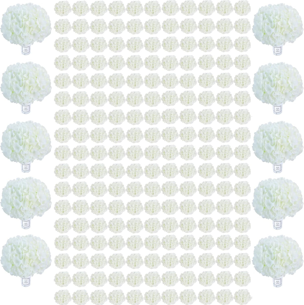 65pcs White Hydrangea Artificial Flowers Bulk (Not Squished, No Steaming Need) Ivory Faux Hydrangeas Bouquet Silk Flowers with Stems for Wedding,Party,Centerpieces,Home,Baby Shower Decor
