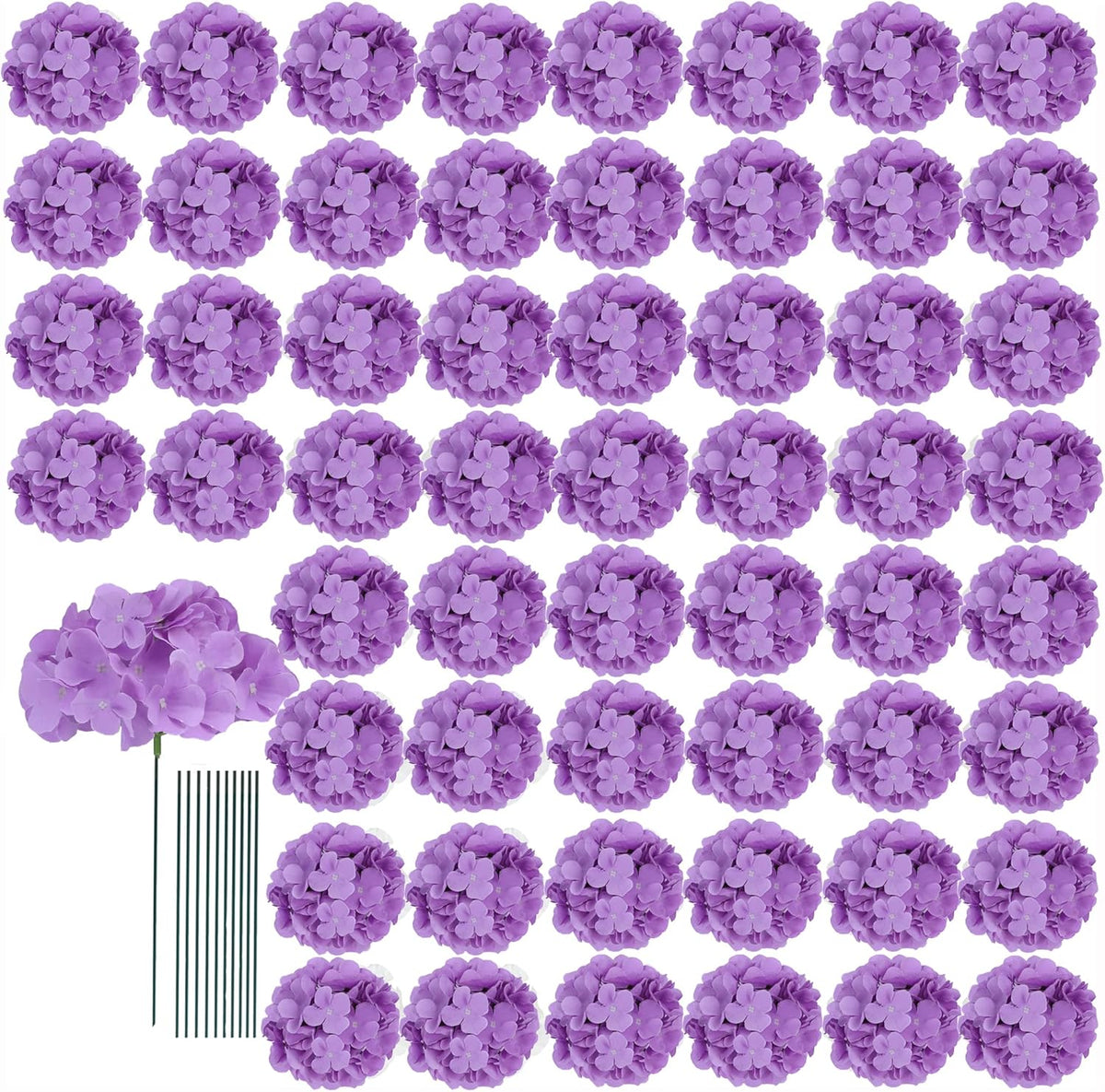 65pcs White Hydrangea Artificial Flowers Bulk (Not Squished, No Steaming Need) Ivory Faux Hydrangeas Bouquet Silk Flowers with Stems for Wedding,Party,Centerpieces,Home,Baby Shower Decor