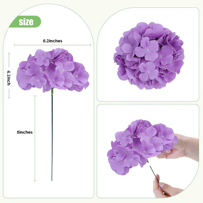 65pcs White Hydrangea Artificial Flowers Bulk (Not Squished, No Steaming Need) Ivory Faux Hydrangeas Bouquet Silk Flowers with Stems for Wedding,Party,Centerpieces,Home,Baby Shower Decor